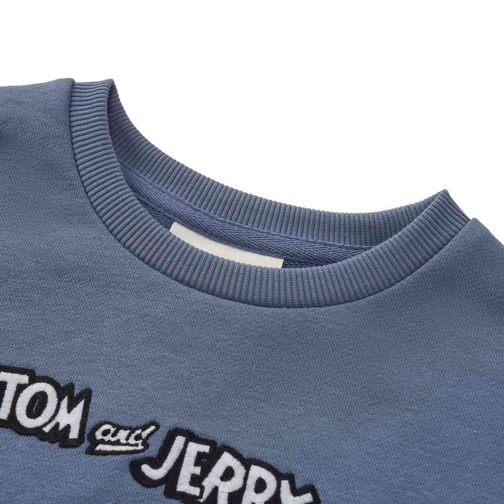 Junior French Terry Crew Neck Relaxed Sweatshirt – Tom & Jerry - Blue - Giordano