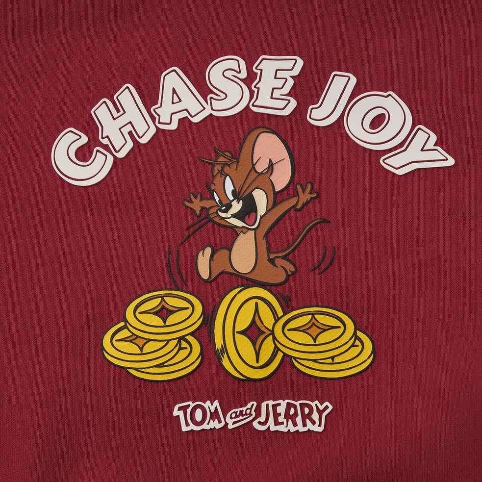 Junior French Terry Crew Neck Relaxed Sweatshirt – Tom & Jerry - Red - Giordano
