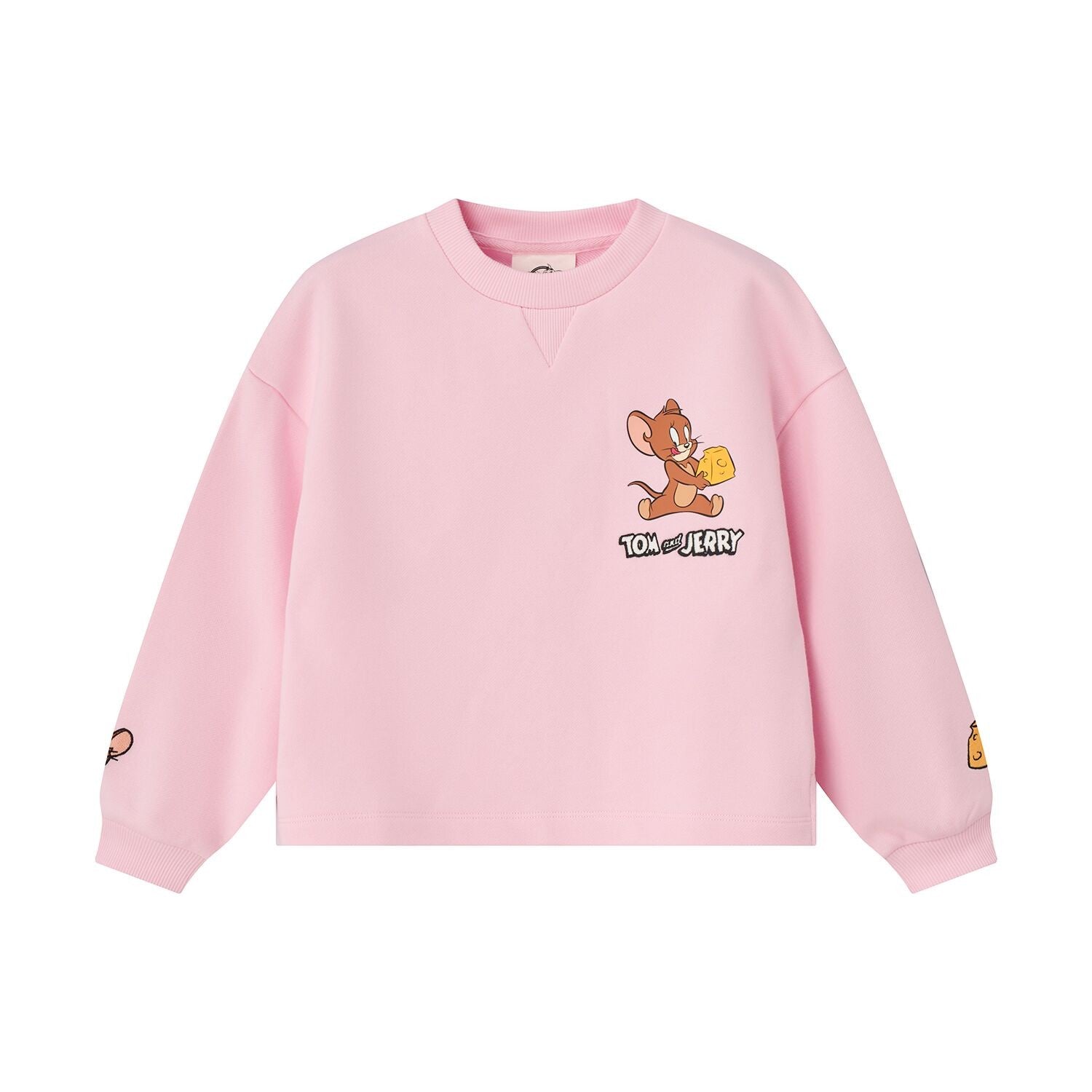 Junior French Terry Oversized Print Long Sleeve Sweater - Tom & Jerry - Pink - Giordano