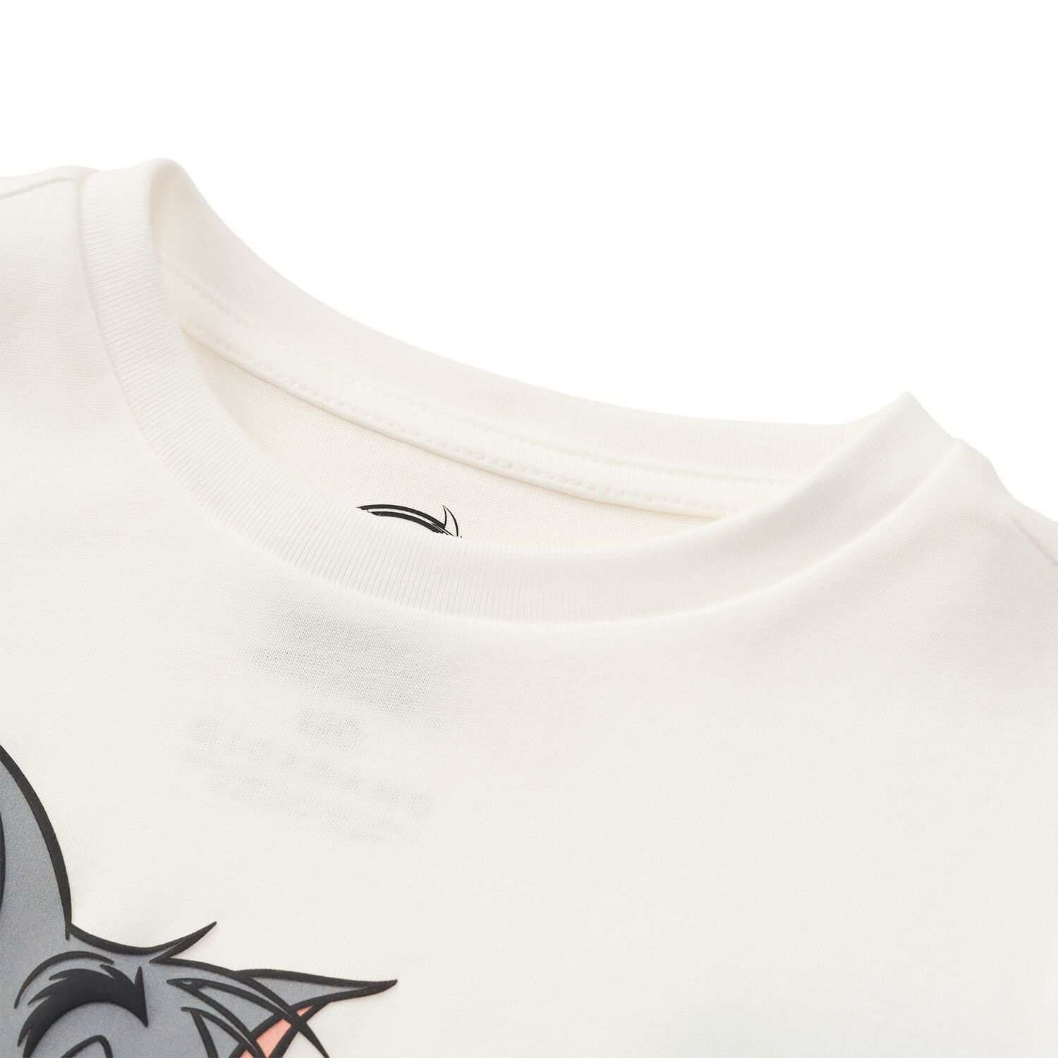 Junior Regular Fit Cotton Print Tee - Tom & Jerry - White - Giordano