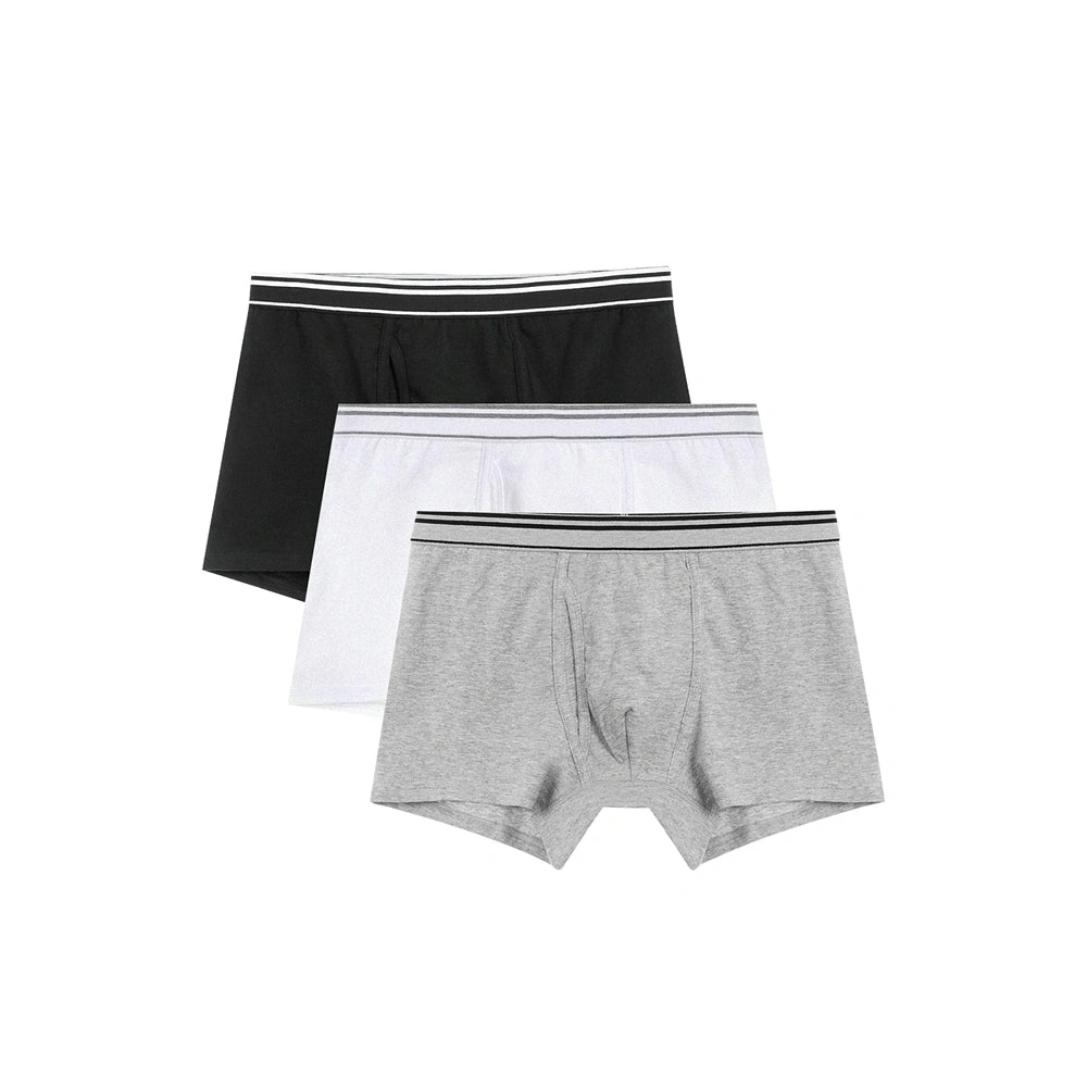 Men's Cotton Spandex Jersey 3 - Pack Trunks - Black - Giordano