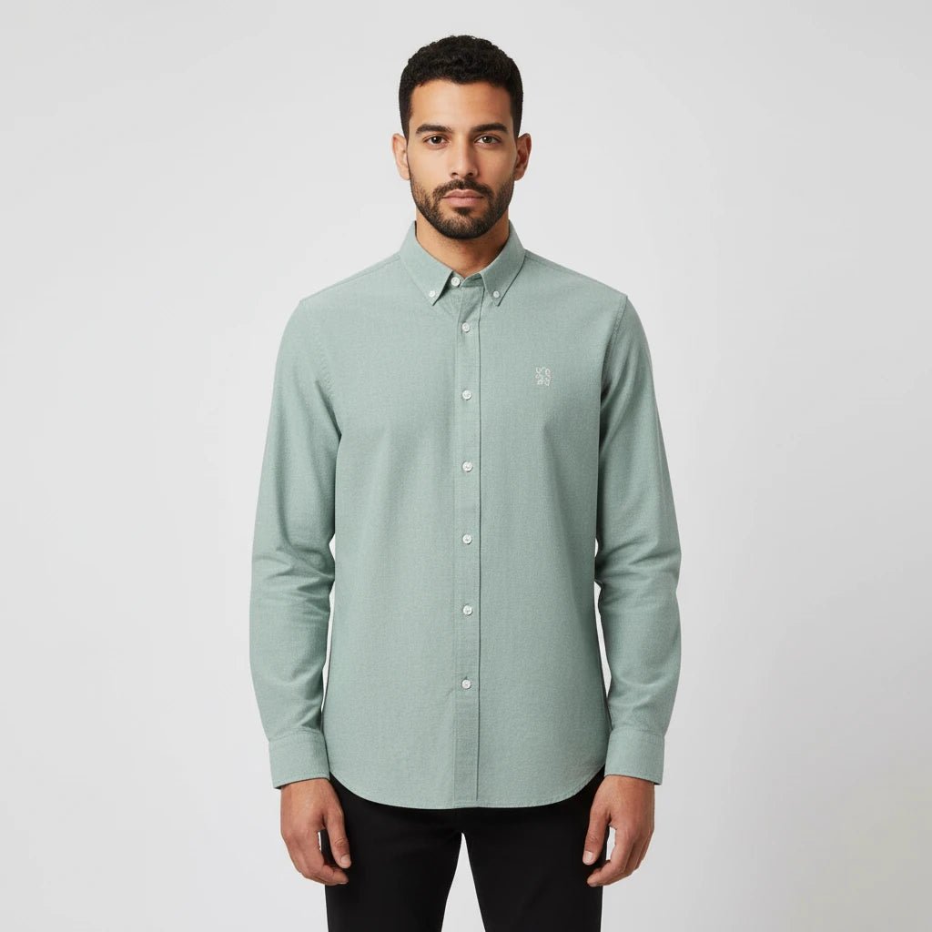 Men's Lion Oxford Shirt - Green - Giordano