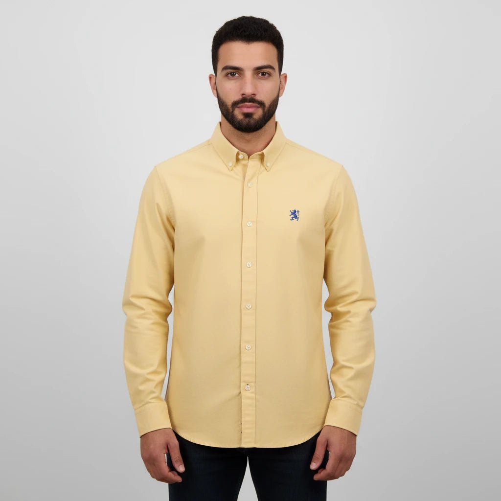 Men's Lion Oxford Shirt - Yellow - Giordano