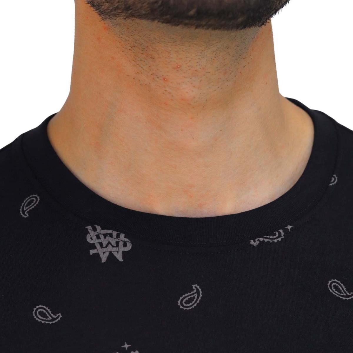 Men's WWS Crewneck Short Sleeve Slim Fit All Over Print Print Tee - Giordano