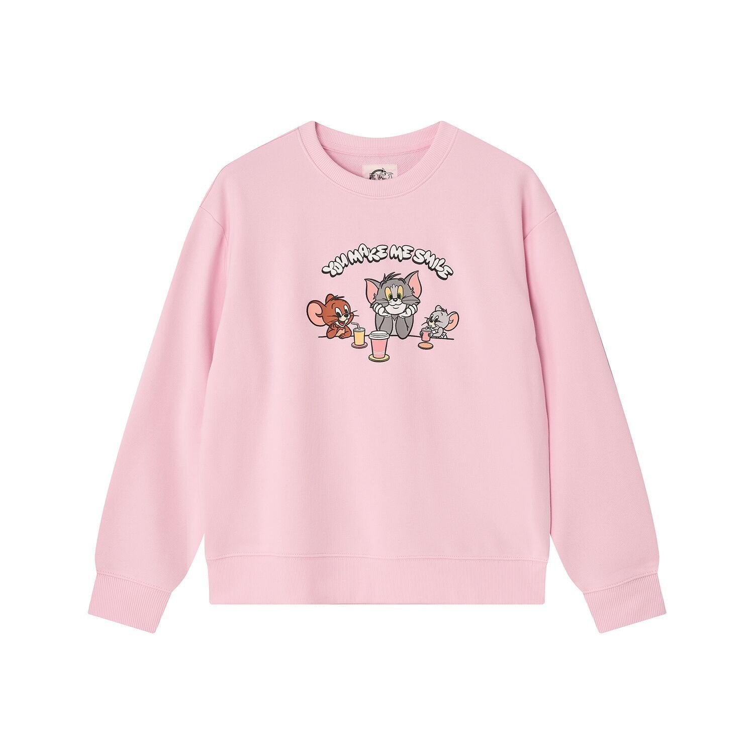 Women’s French Terry Long Sleeve Crew Neck Sweatshirt – Tom & Jerry - Pink - Giordano