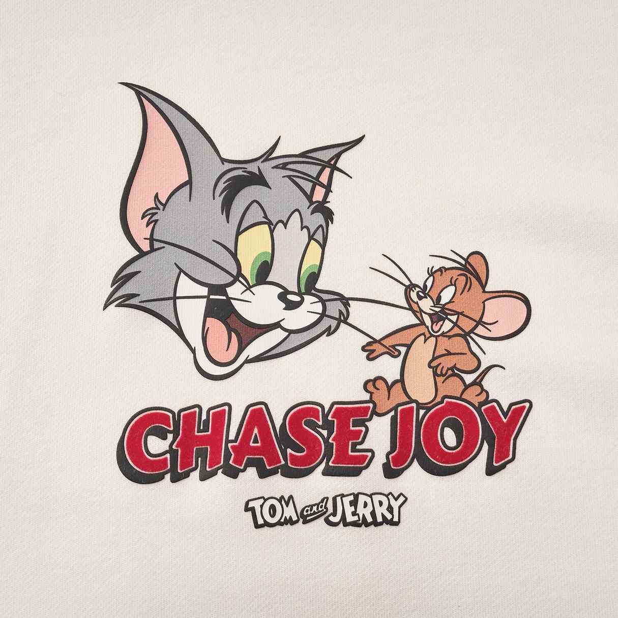 Women’s French Terry Long Sleeve Crew Neck Sweatshirt – Tom & Jerry - White - Giordano