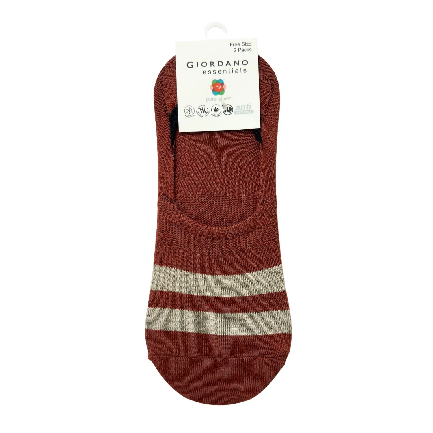 2 Pack Invisible Socks - Blue - Giordano