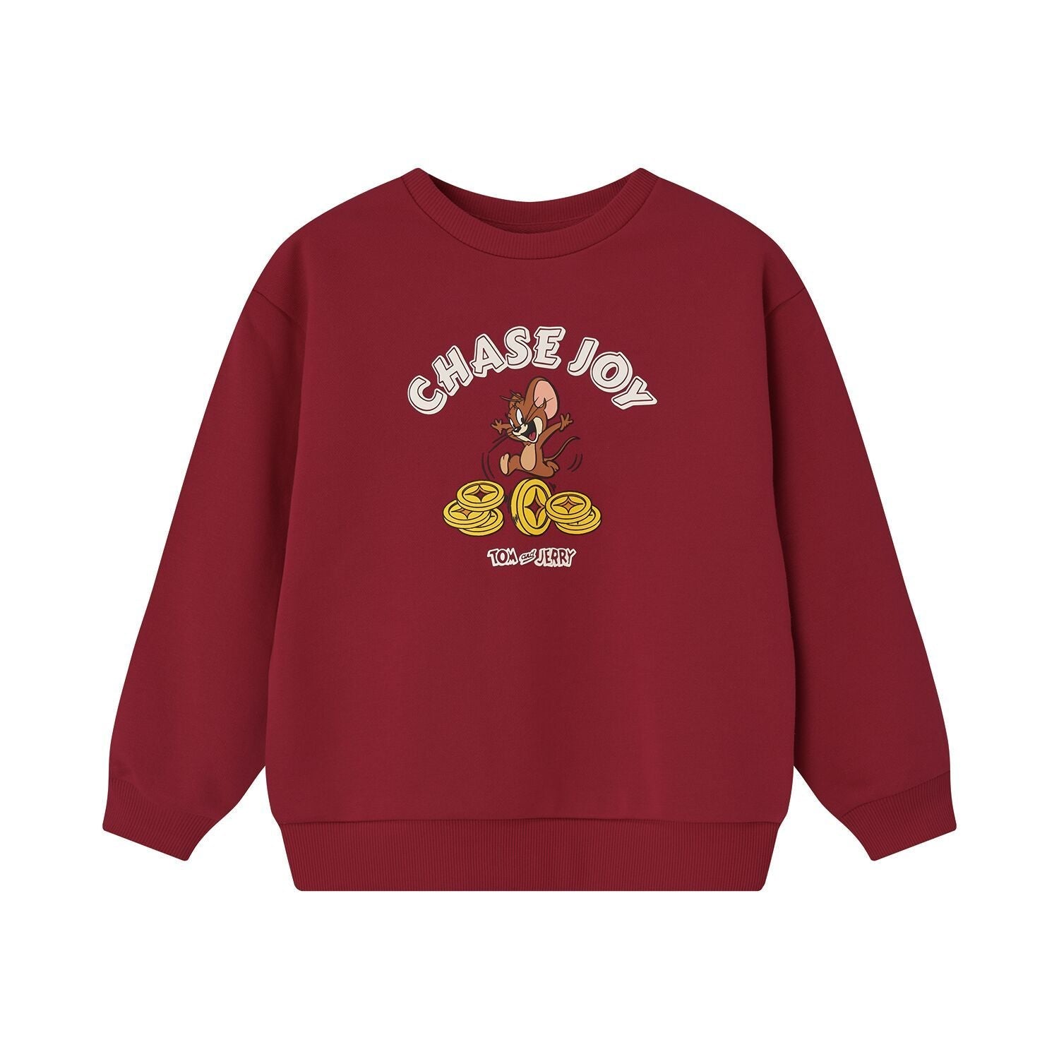 Junior French Terry Crew Neck Relaxed Sweatshirt – Tom & Jerry - Red - Giordano
