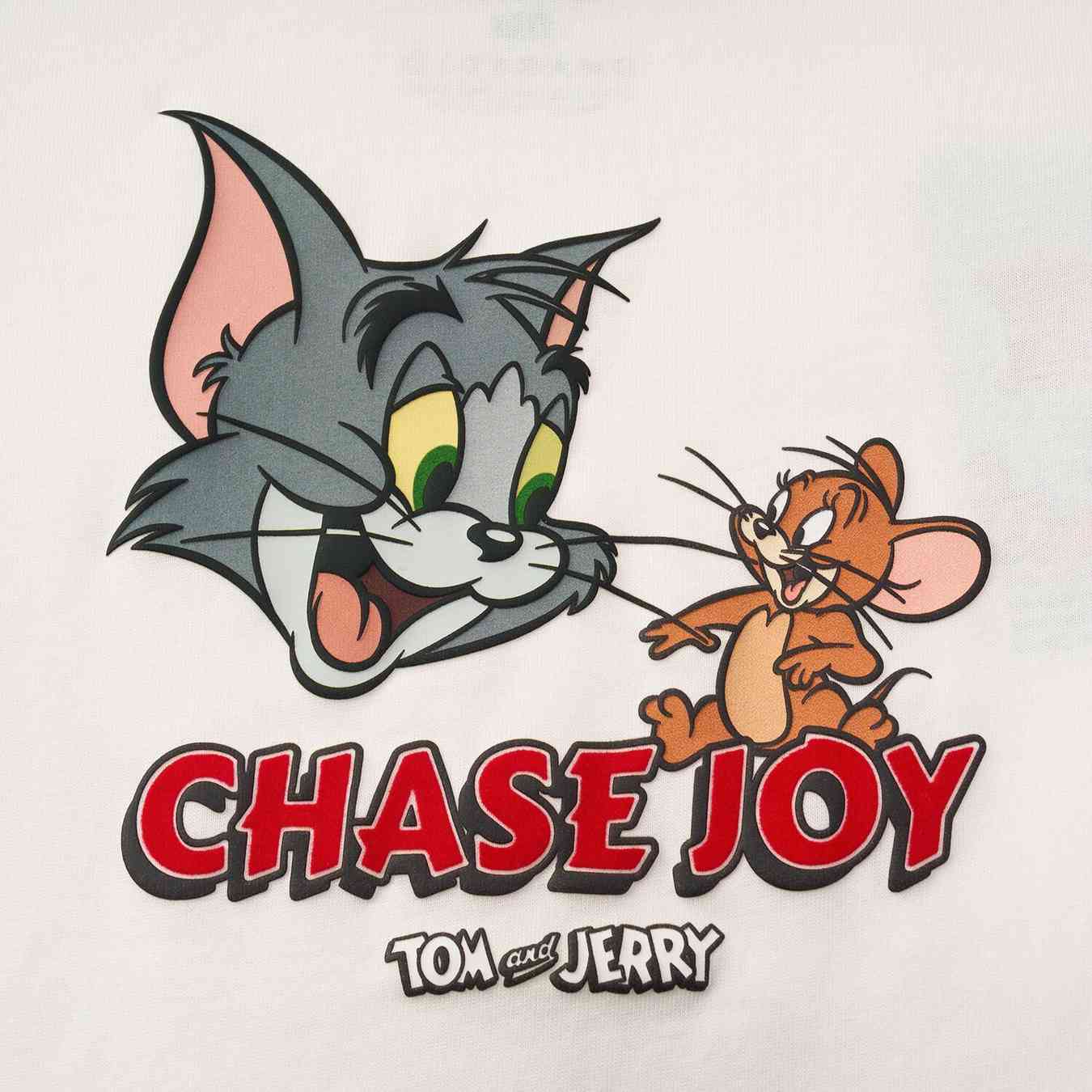 Junior Regular Fit Cotton Print Tee - Tom & Jerry - White - Giordano