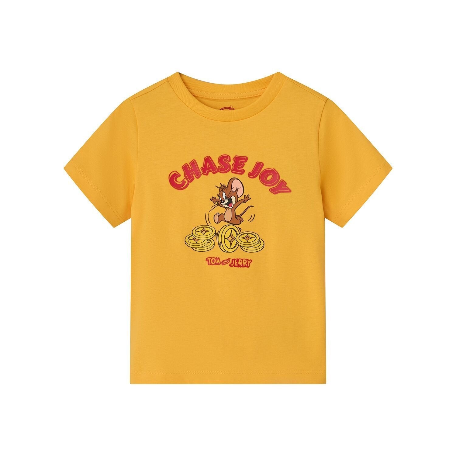 Junior Regular Fit Cotton Print Tee - Tom & Jerry - Yellow - Giordano