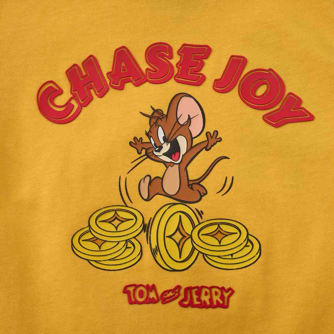 Junior Regular Fit Cotton Print Tee - Tom & Jerry - Yellow - Giordano