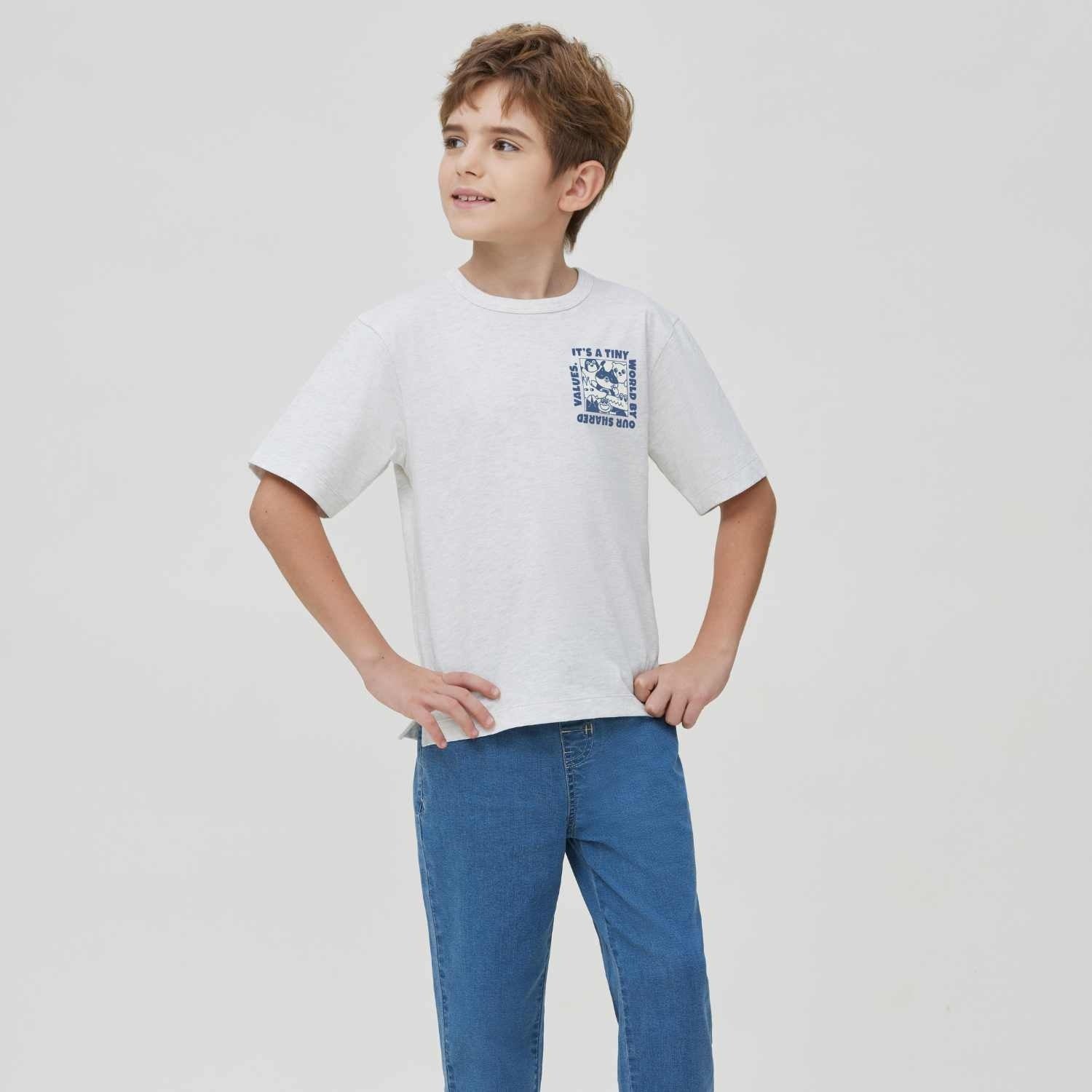 Junior's Cotton Jersey Crew Neck Print Tee - Giordano