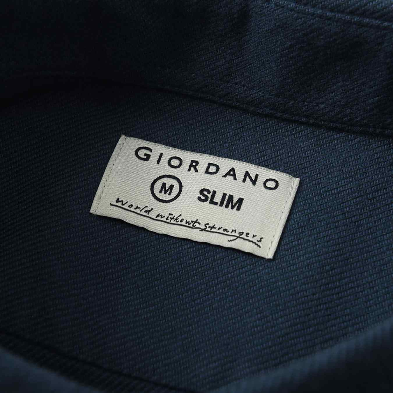 Men's Basket Weave Full Opening Long Sleeve Shirt - Giordano