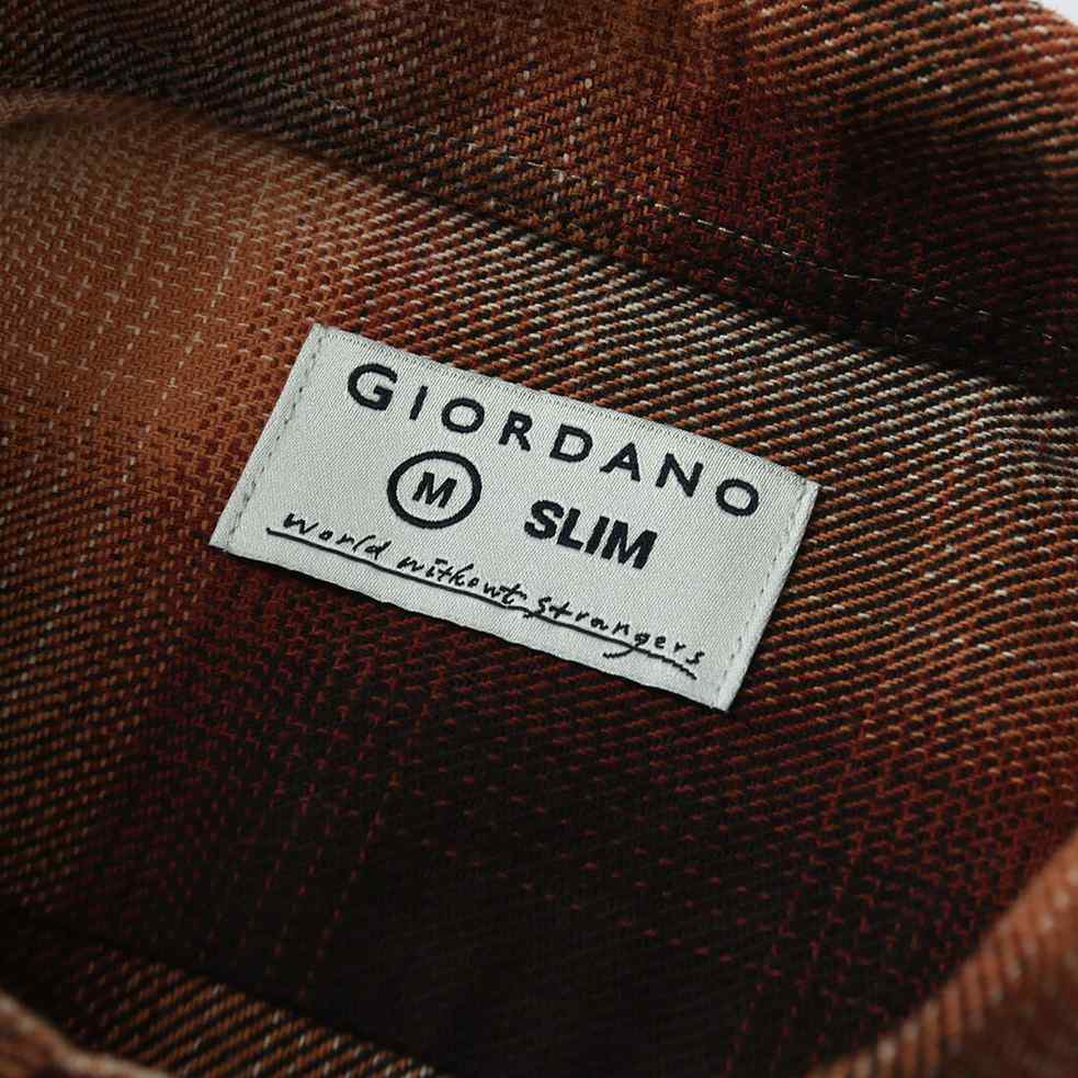 Men's Basket Weave Full Opening Long Sleeve Shirt - Giordano