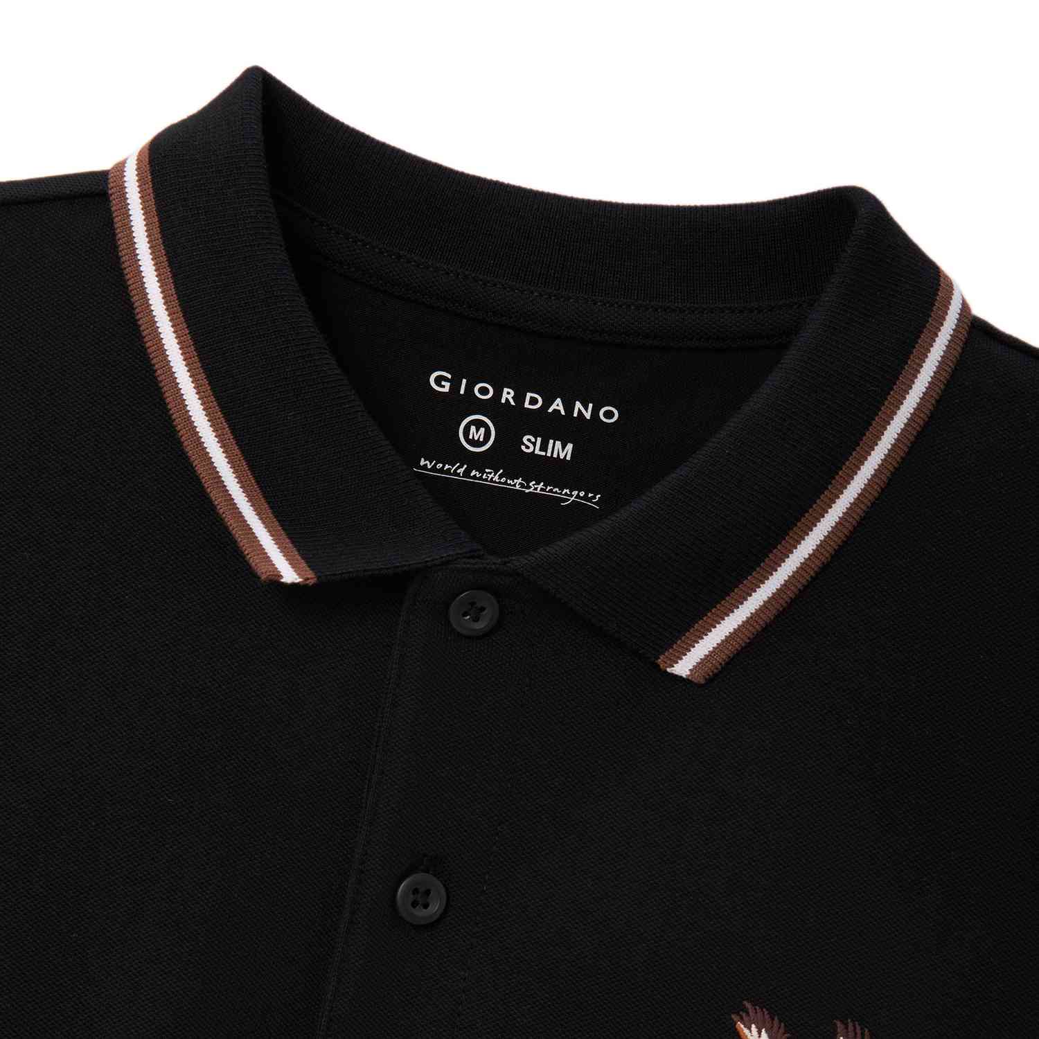 Men's Eagle Embroidery Solid Polo - Giordano