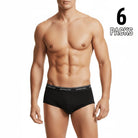 Men's Essentials Classic Fit Briefs - 6 - Pack - Black - Giordano