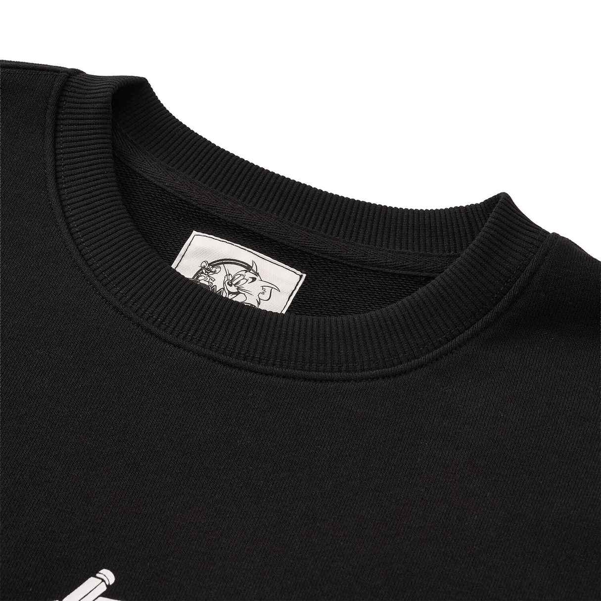 Men’s French Terry Relaxed Fit Pullover - Tom & Jerry - Black - Giordano