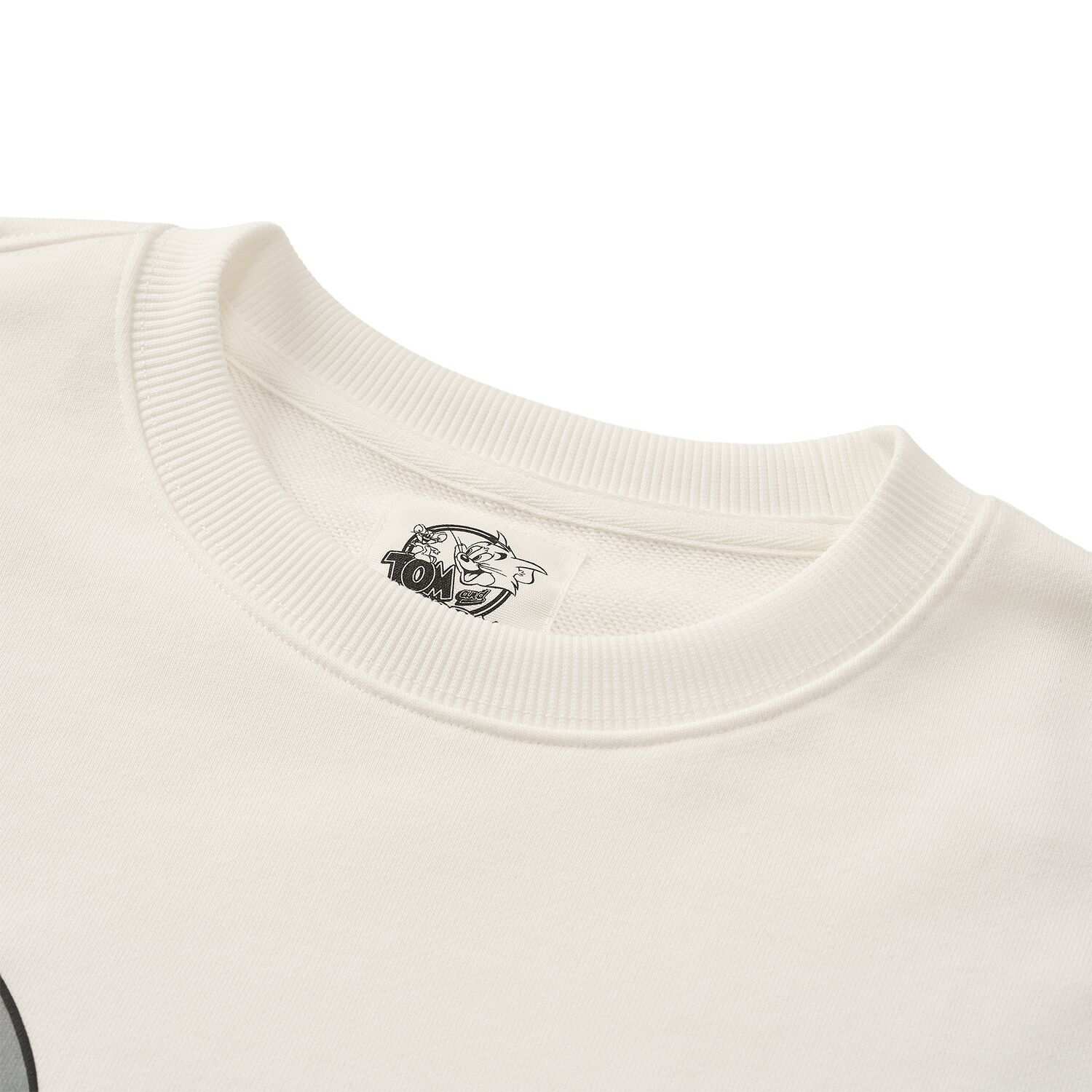 Men’s French Terry Relaxed Fit Pullover - Tom & Jerry - White - Giordano