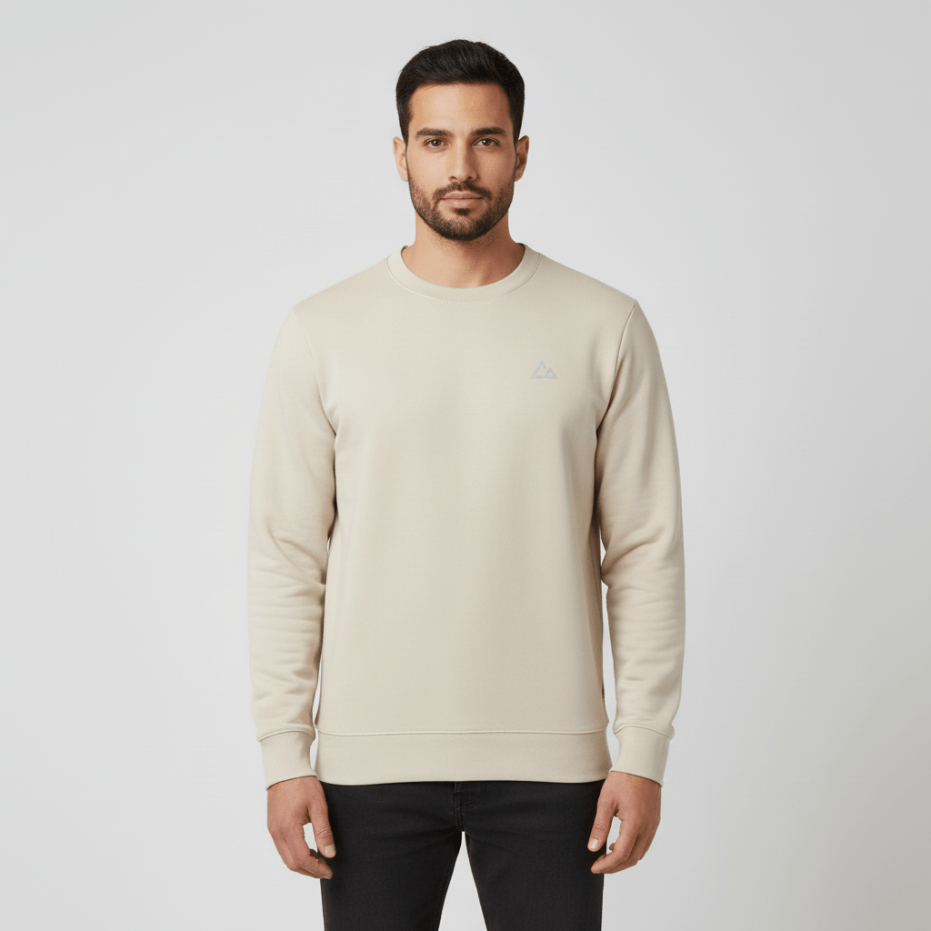 Men's G - Motion Slim Fit Interlock Crew Neck Pullover - White - Giordano