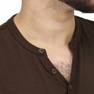 Men's Henley Tee - Brown - Giordano Online