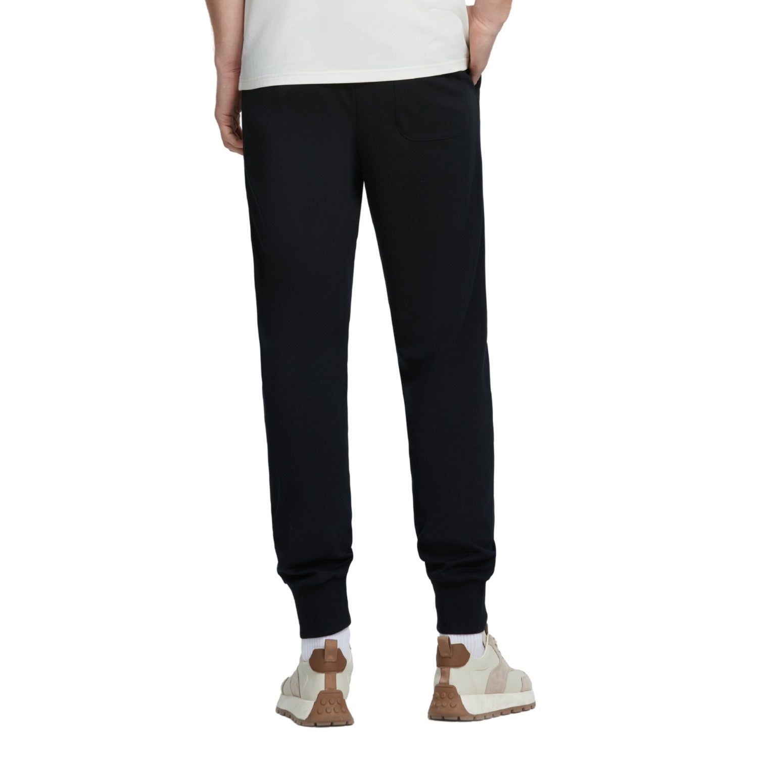 Men's Interlock Mid Rise Elastic Waist Jogger - Black - Giordano