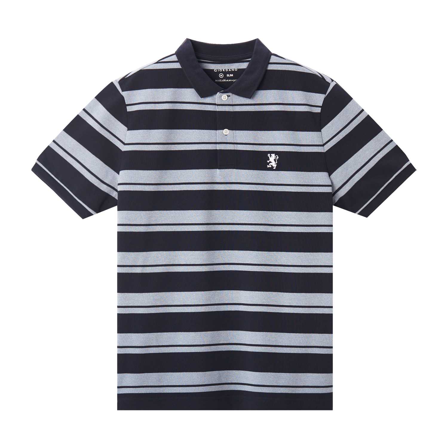 Men's Lion Embroidery Stripe Polo - Giordano