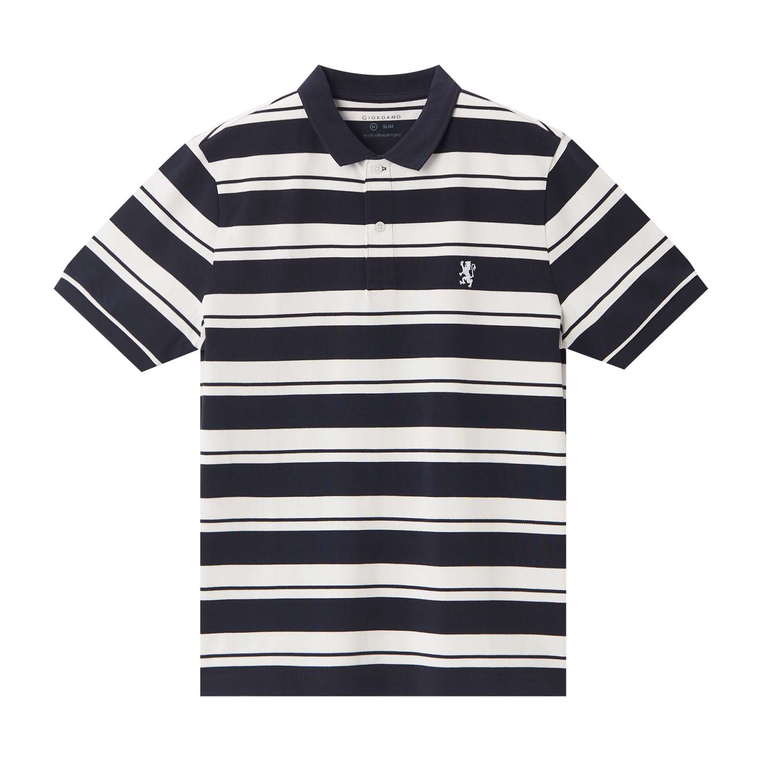 Men's Lion Embroidery Stripe Polo - Giordano