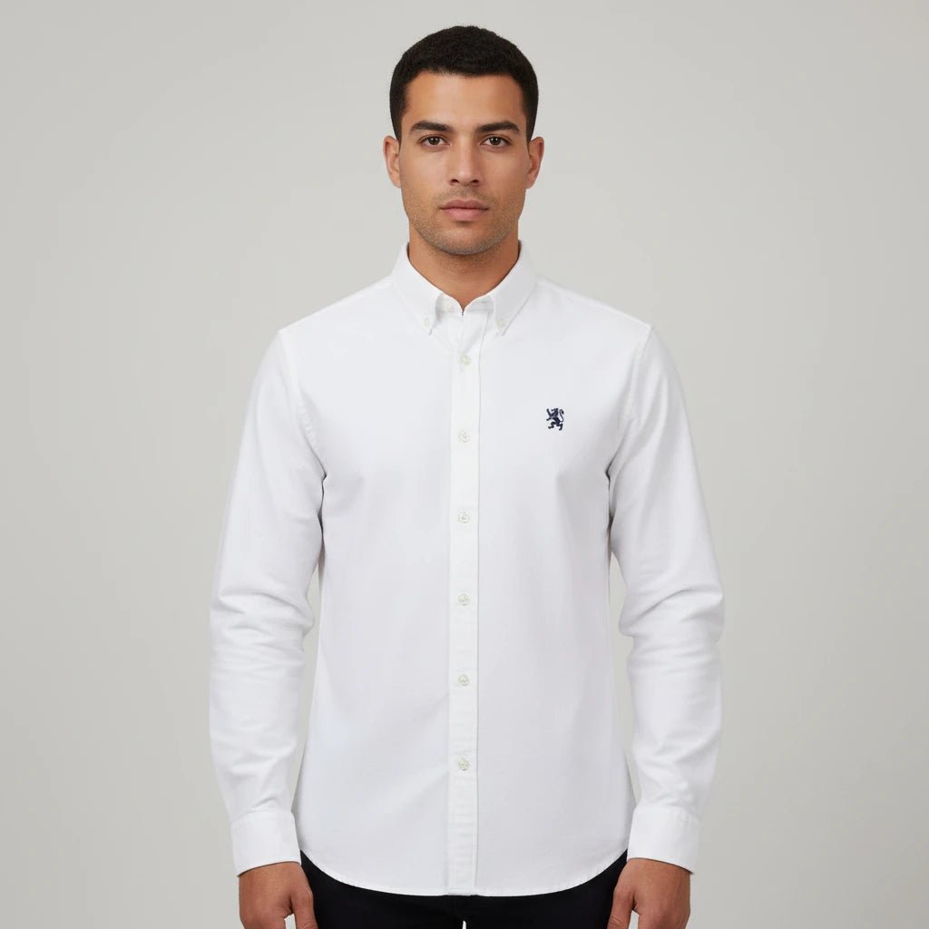 Men's Lion Oxford Shirt - White - Giordano