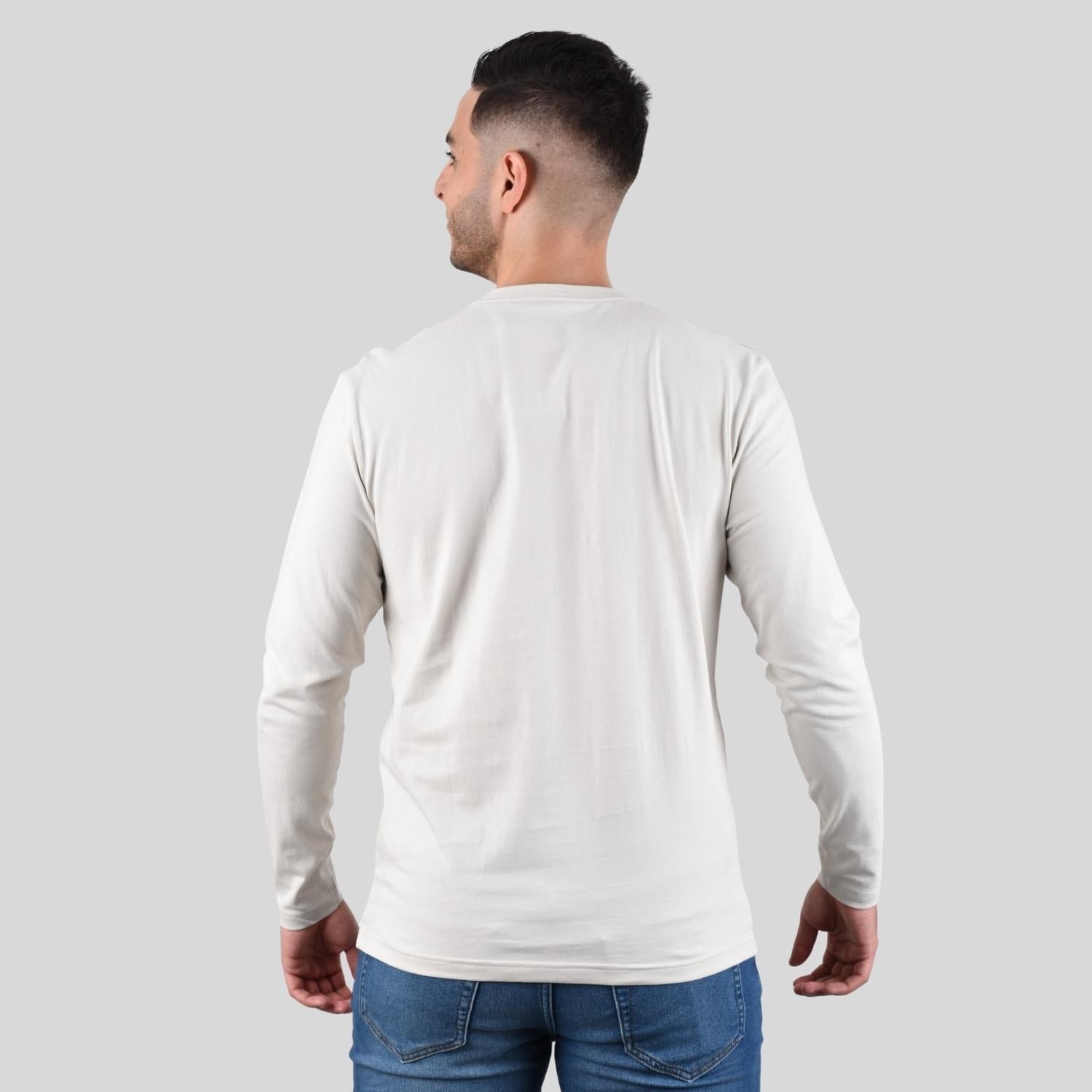 Men's Long Sleeve Crewneck Tee - Grey - Giordano Online