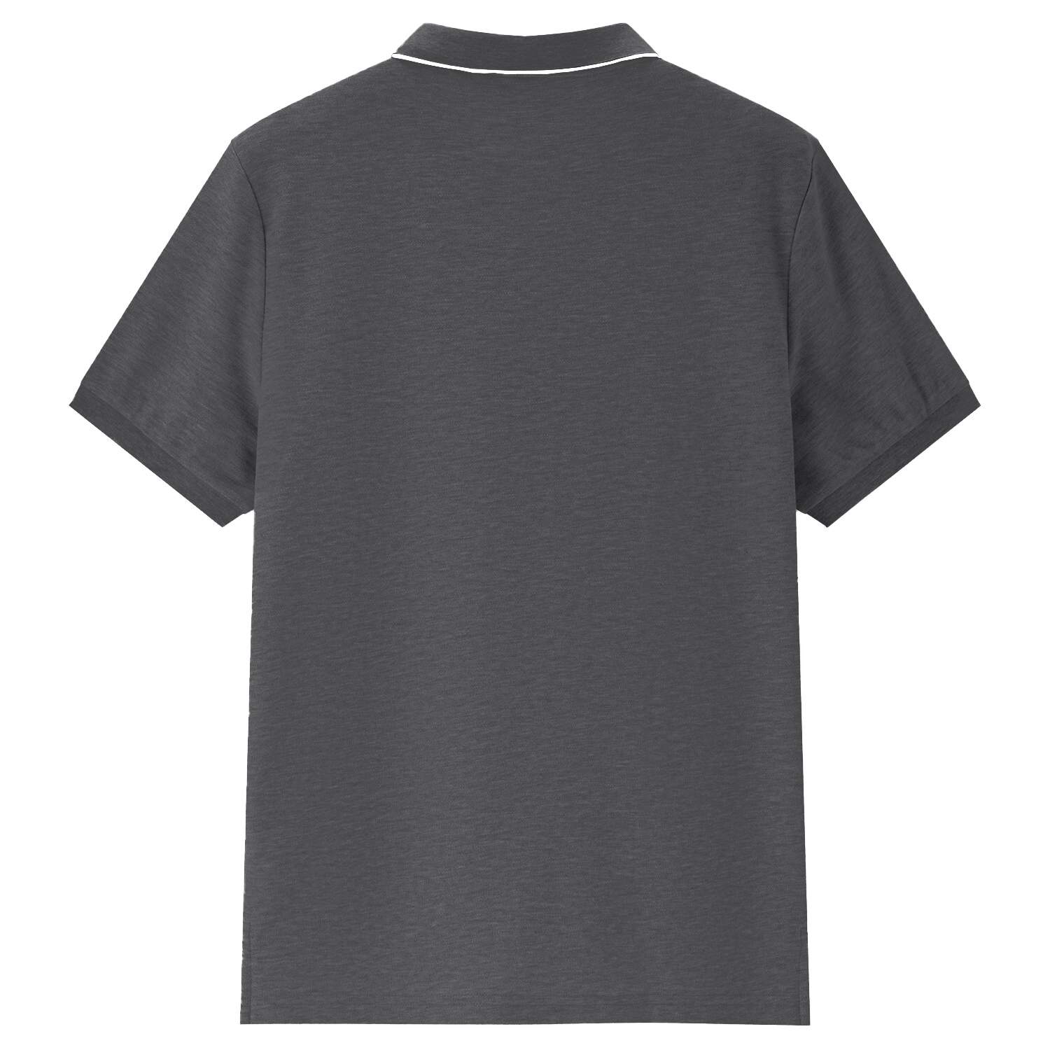 Men's Pique Flat Knit Collar Polo - Grey - Giordano