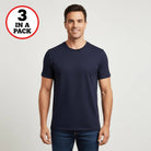 Men's Regular Fit Cotton Crew Neck T-Shirt - 3 - Pack - Multi - Giordano