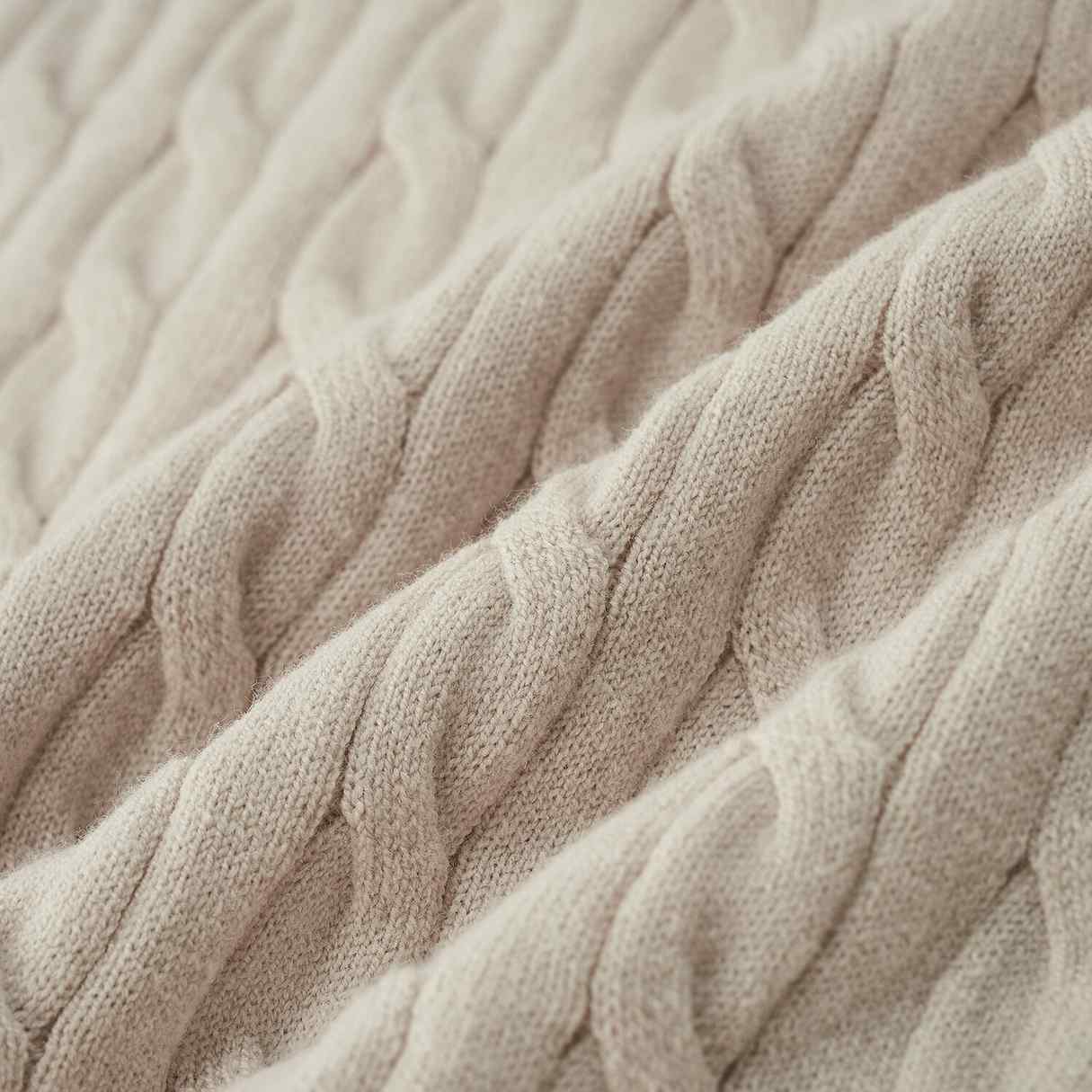 Men's Regular Fit Short Sleeve Cable - Knit Sweater - Khaki - Giordano