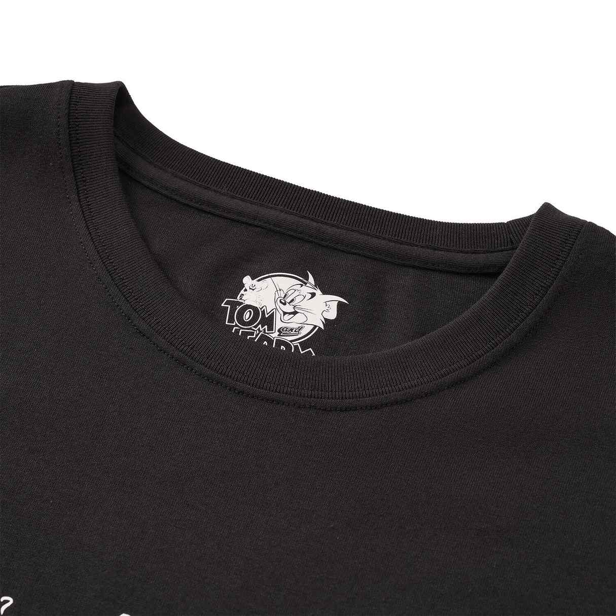 Men’s Relaxed Fit Cotton Print Tee - Tom & Jerry - Black - Giordano