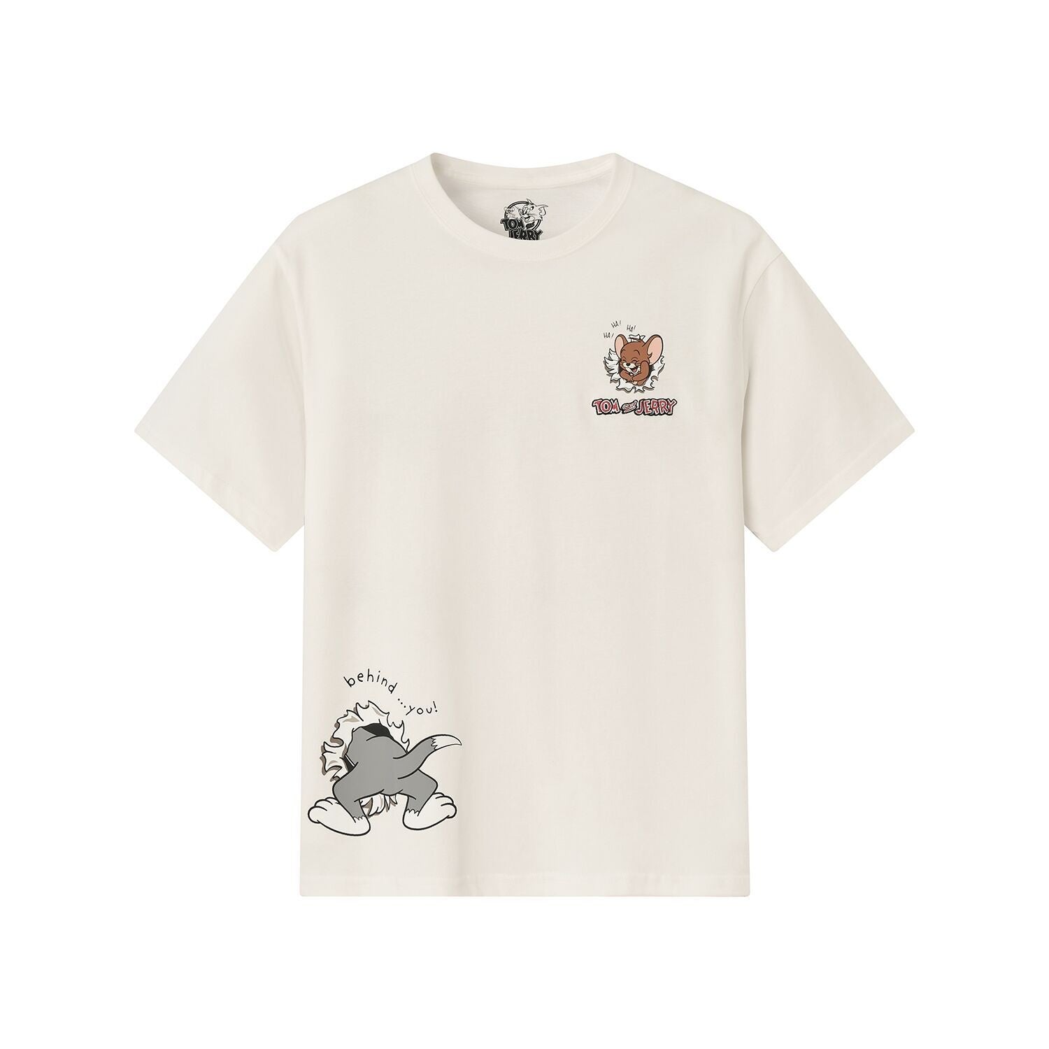 Men’s Relaxed Fit Cotton Print Tee - Tom & Jerry - White - Giordano