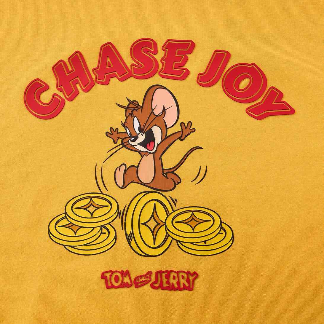 Men’s Relaxed Fit Cotton Print Tee - Tom & Jerry - Yellow - Giordano