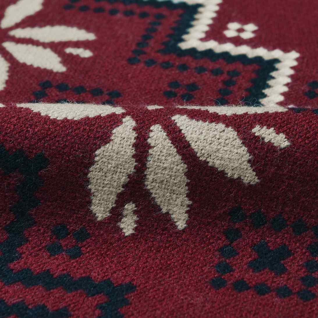 Men’s Relaxed Fit Jacquard Crew Neck Long Sleeve Sweater - Red - Giordano