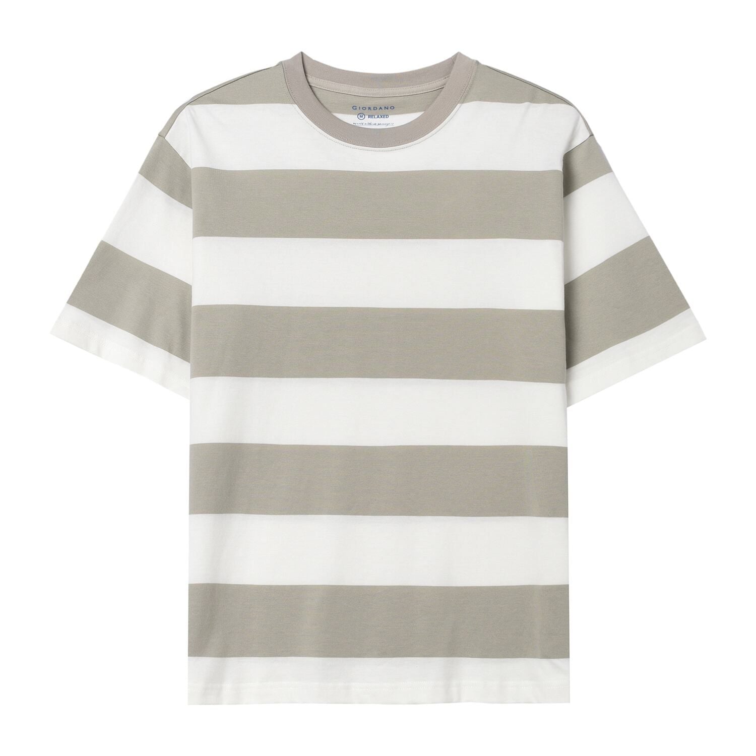 Men's Relaxed Fit Striped Cotton Jersey Tee - Giordano