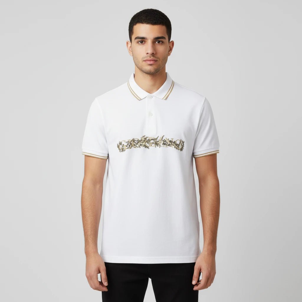 Men's Slim Fit Pique Polo Shirt - White - Giordano