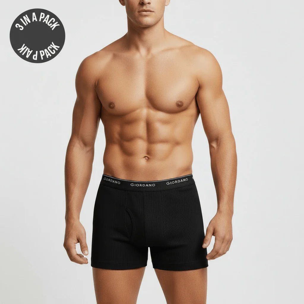 Men's Trunks - 3 Pack - Black - Giordano