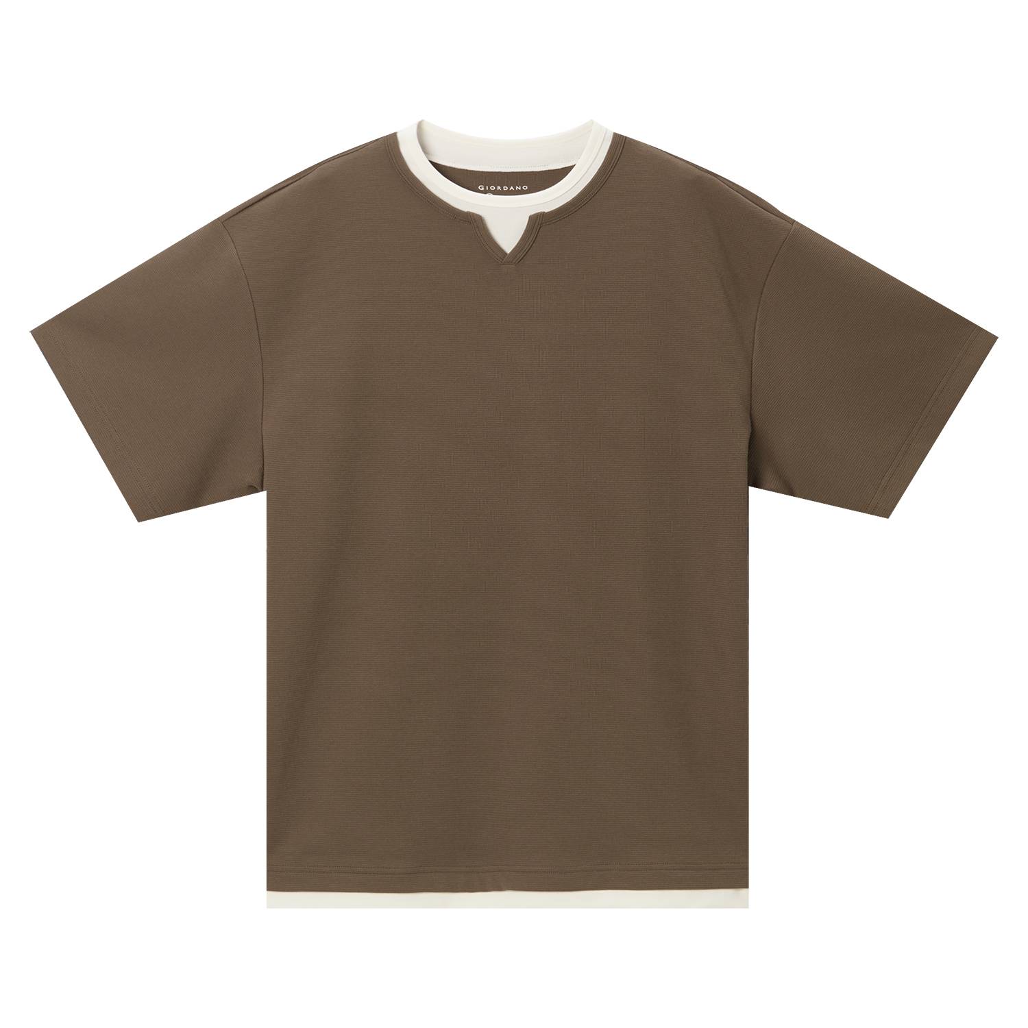 Men's Waffle Crew Neck Oversized Tee - Giordano