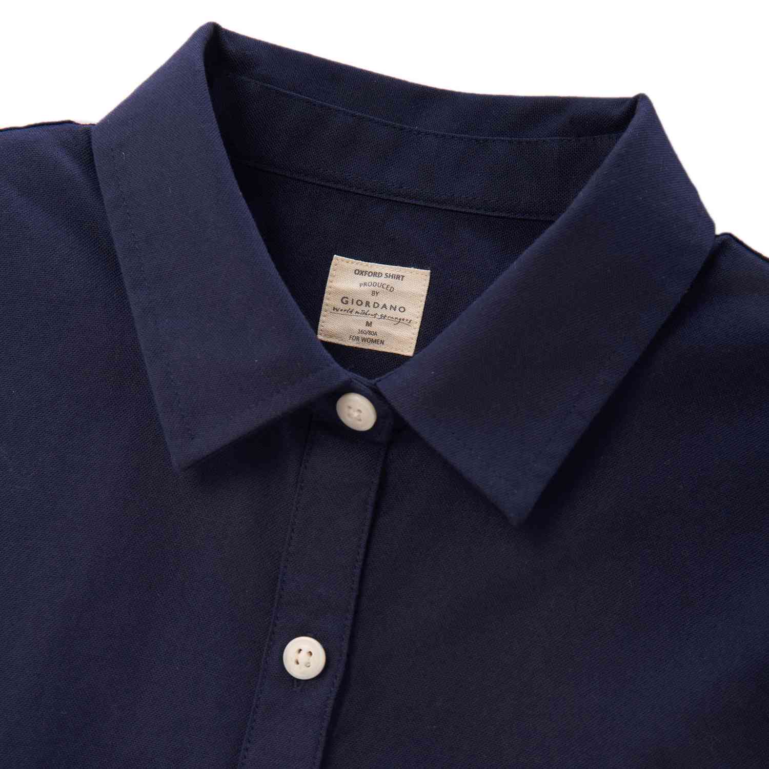 Women's Cotton Oxford Acute Collar Long Sleeve - Giordano