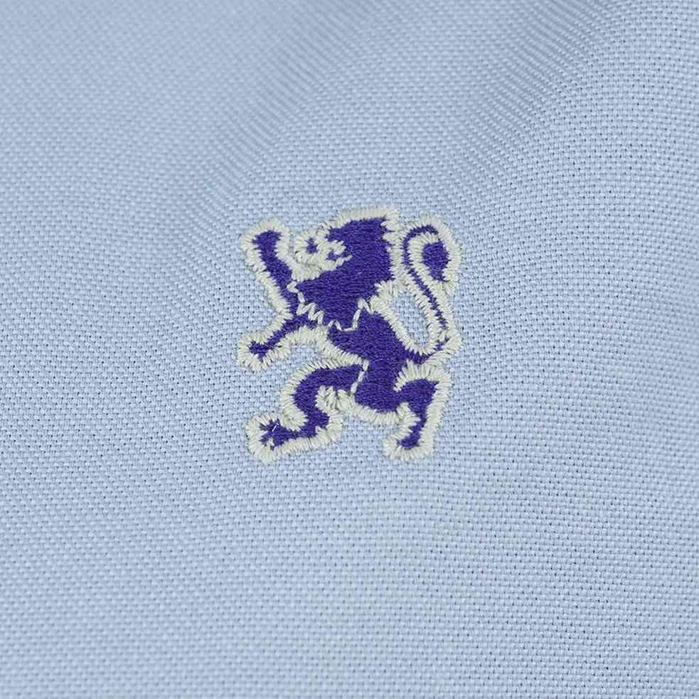 Women's Cotton Oxford Acute Collar Long Sleeve - Blue - Giordano