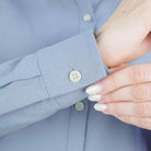 Women's Cotton Oxford Acute Collar Long Sleeve - Blue - Giordano