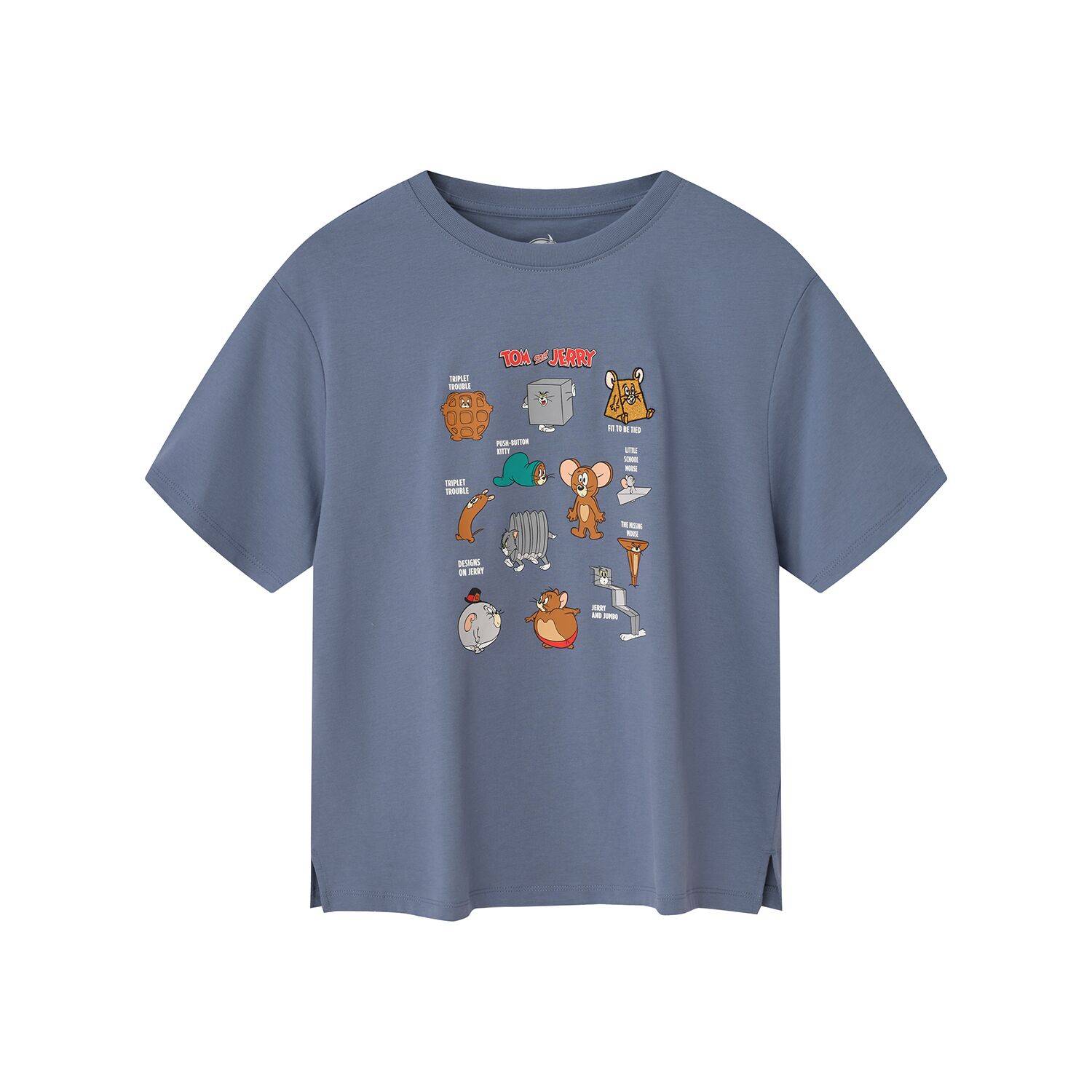 Women’s Crew Neck Print Tee - Tom & Jerry - Blue - Giordano