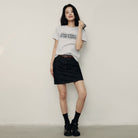 Women's Loose Fit Graphic Print Tee | Korea Collection - Grey - Giordano