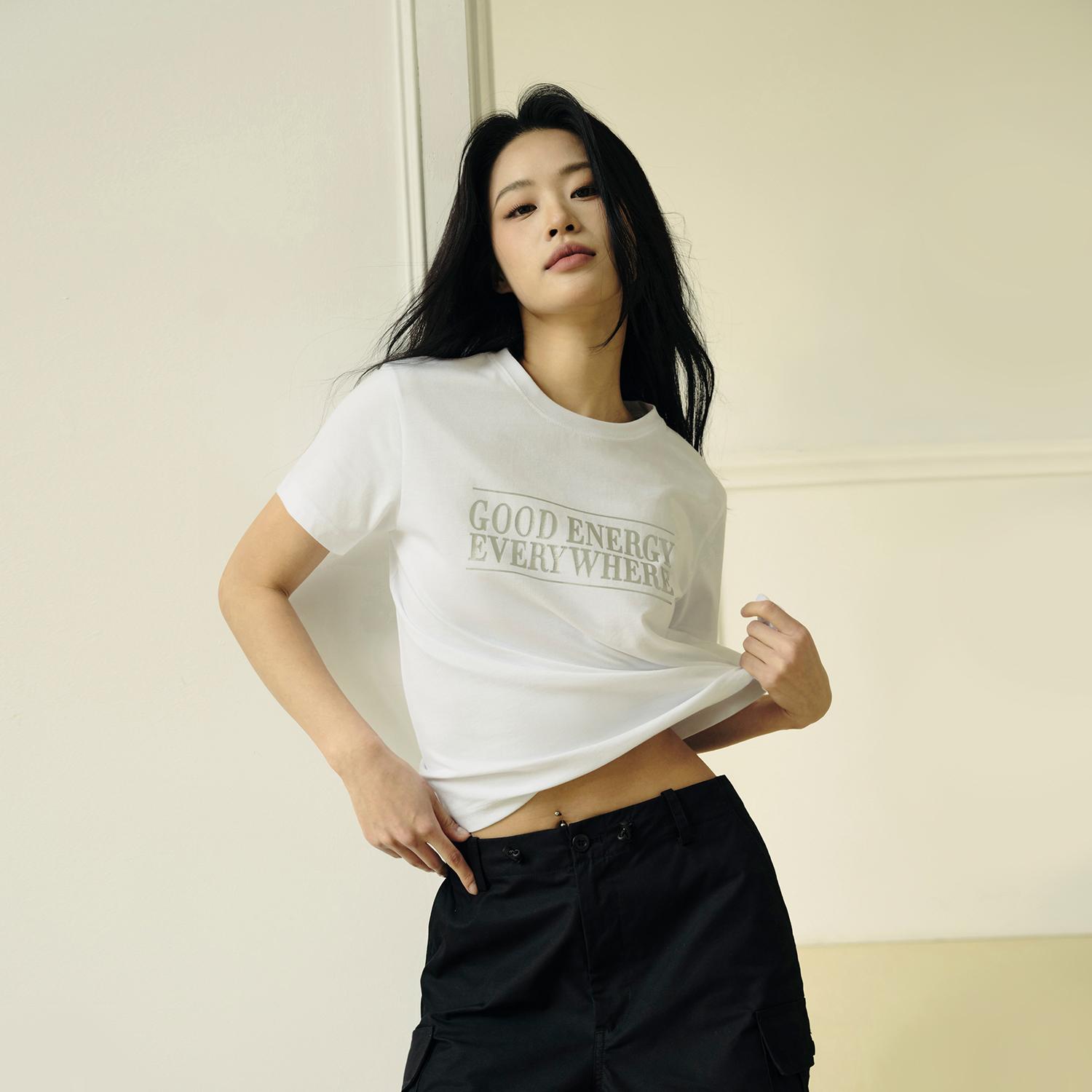 Women's Loose Fit Graphic Print Tee | Korea Collection - White - Giordano