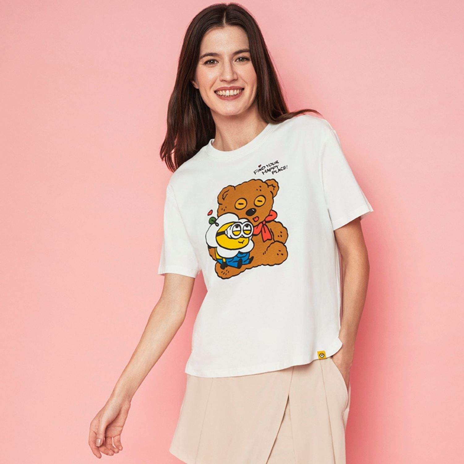 Women's Relaxed Fit Minions Print Tee - Giordano